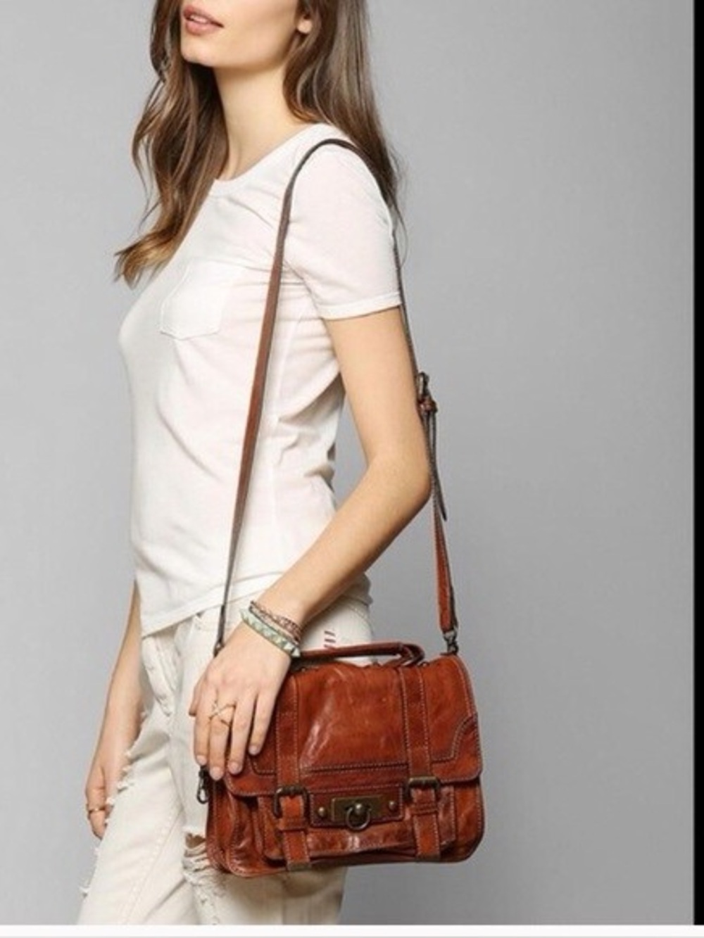 Frye burnt red Cameron small leather satchel crossbody purse - Picture 6 of 6